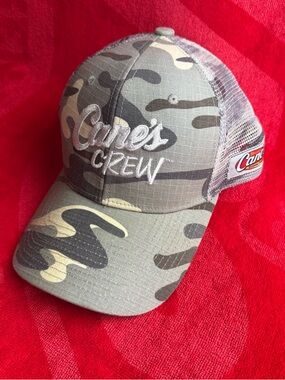 Raising Cane’s Crew Grey Camo Mesh Trucker Cap Hat - Gray Mesh Back Unisex